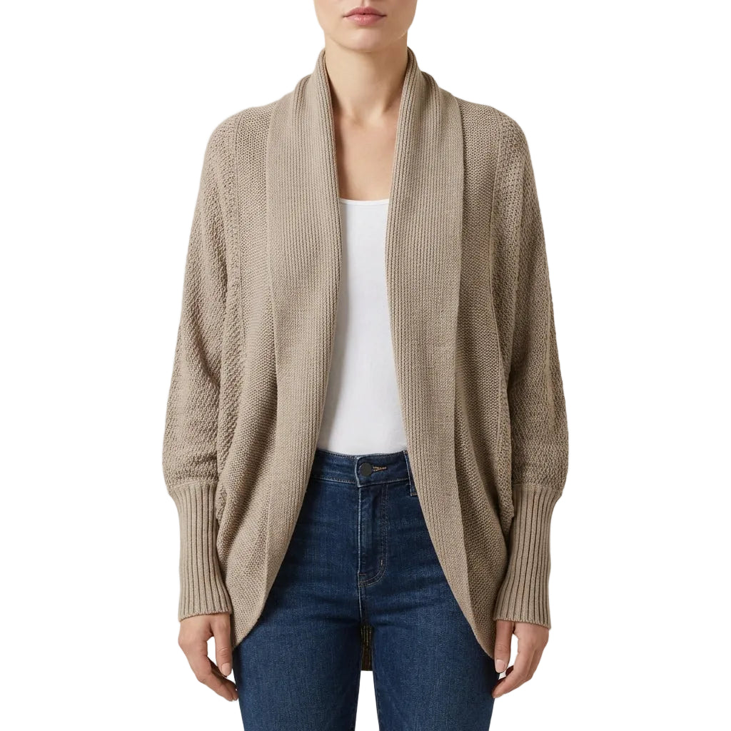 Women’s Cardigan Shawl Collar and Open Front Cocoon Style