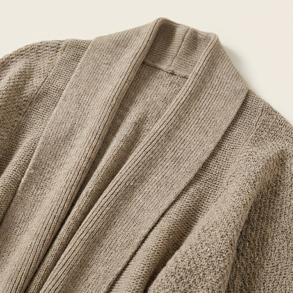 Women’s Cardigan Shawl Collar and Open Front Cocoon Style