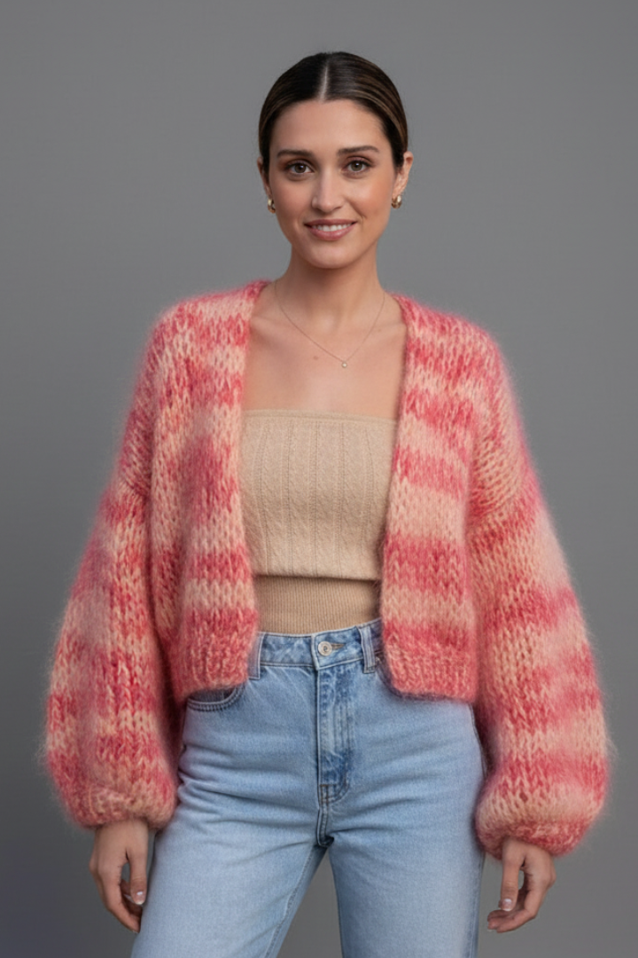 Women’s Knitted Cardigan with Open Front and Textured Finish 6