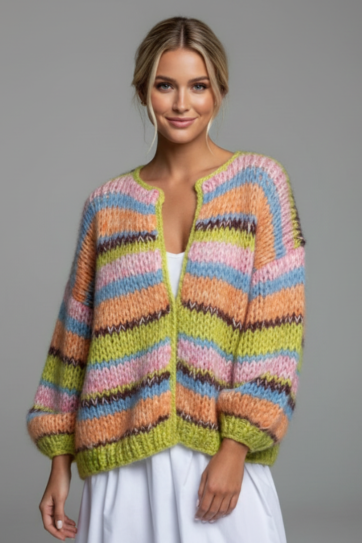 Women’s Knitted Cardigan with Open Front and Textured Finish 7