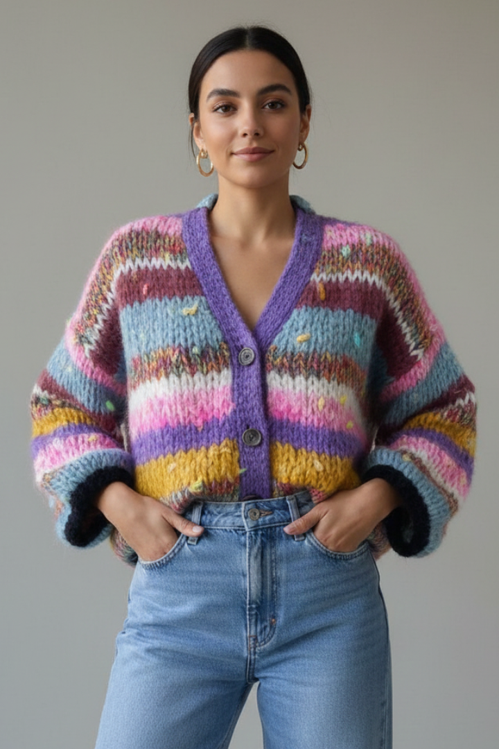 Women’s Knitted Cardigan with Open Front and Textured Finish 0