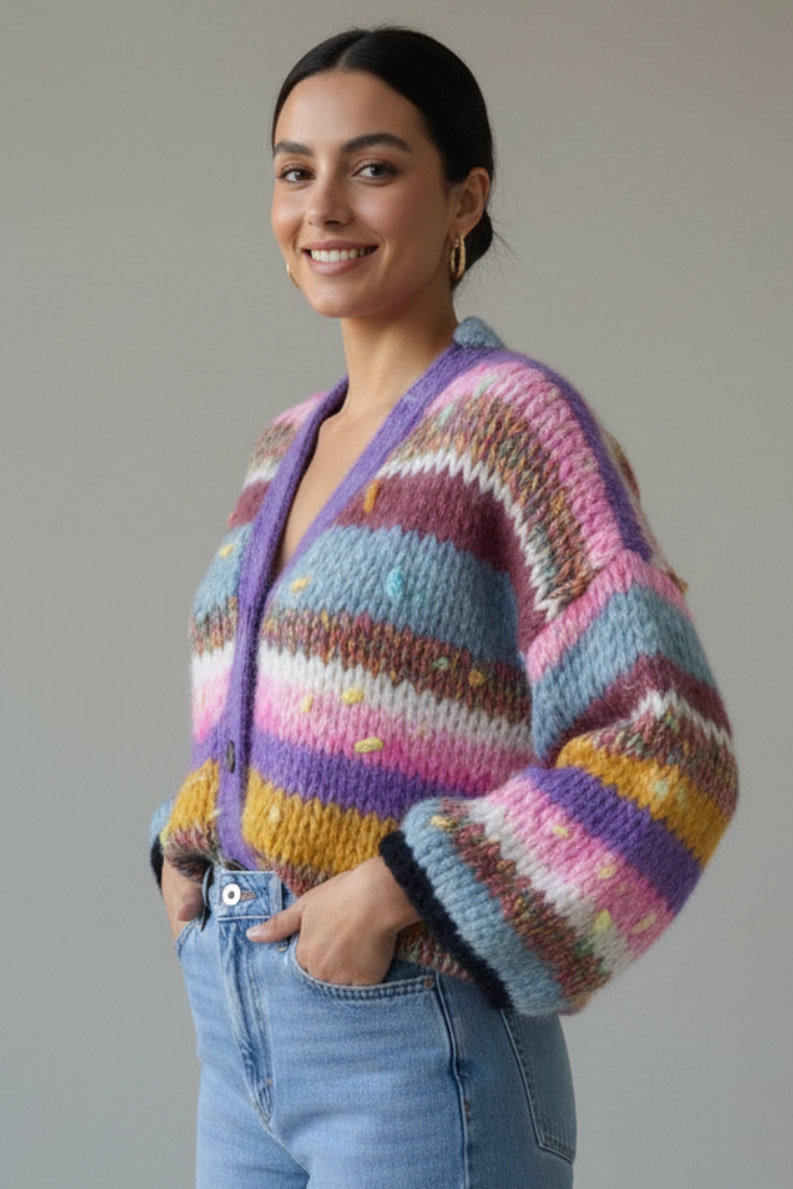 Women’s Knitted Cardigan with Open Front and Textured Finish 2