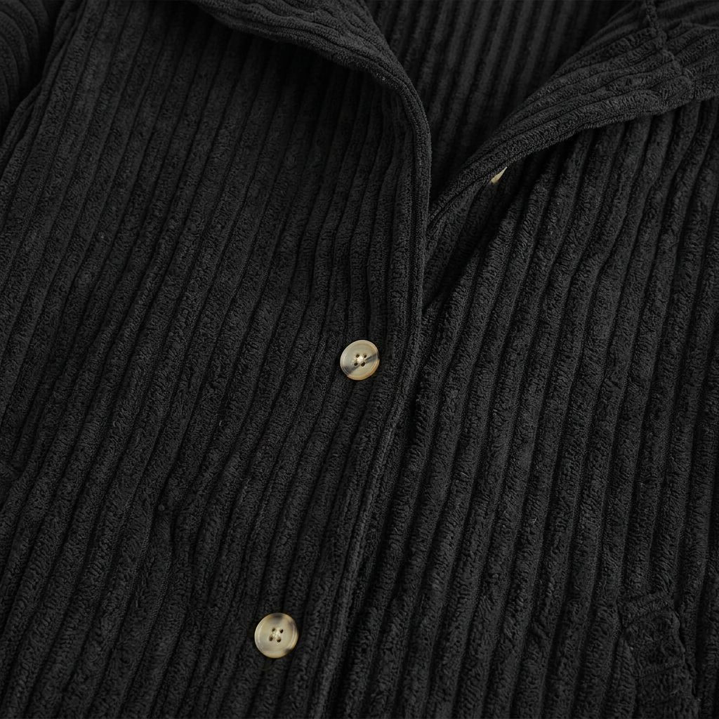Women’s Coat Attached Hood Button Closure