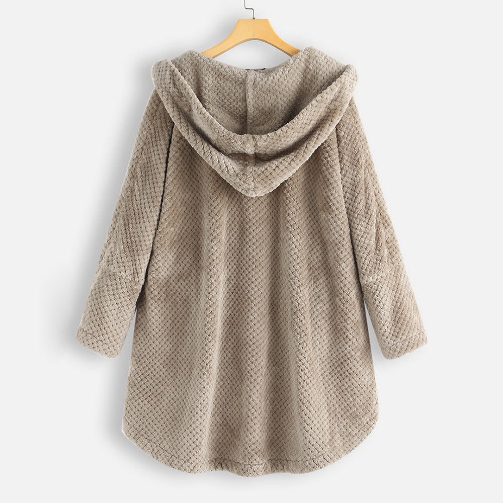 Chic Women’s Winter Double-Faced Fleece Hooded Coat 6