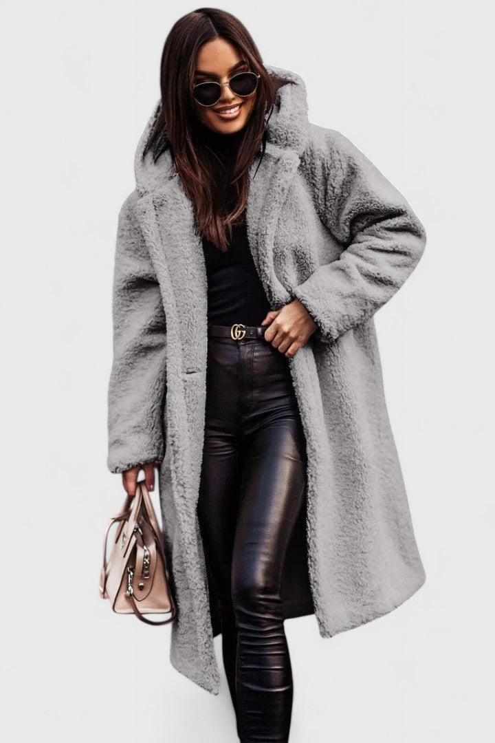 Women’s Cozy Long Teddy Coat for Winter 2