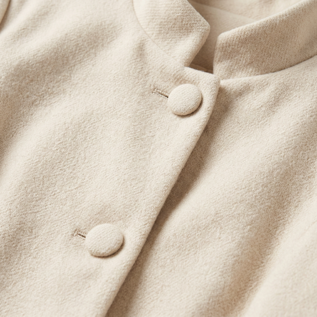 Women’s Coat Stand Collar Button Closure