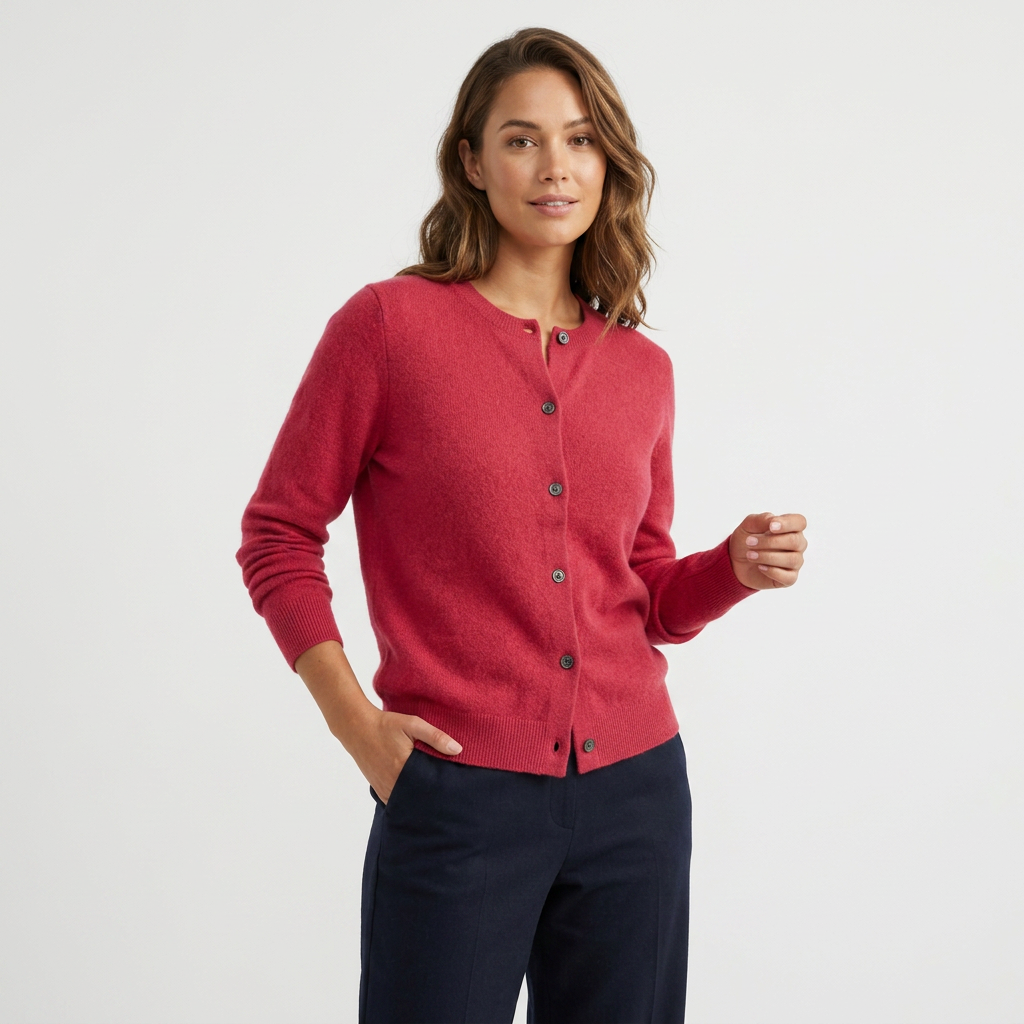 Women's Crewneck Button-Front Cardigan