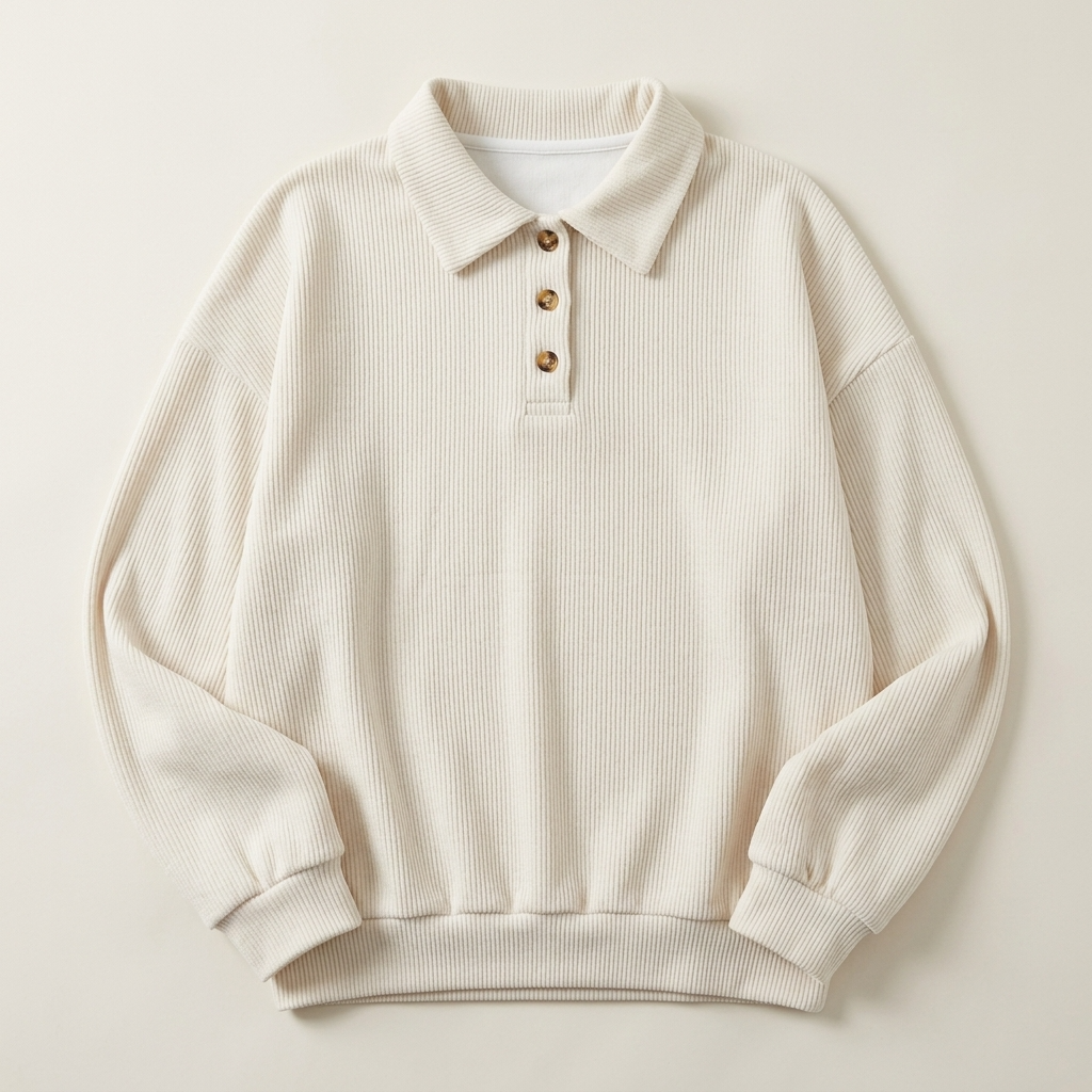 Women’s Polo Collar Sweater Button Placket
