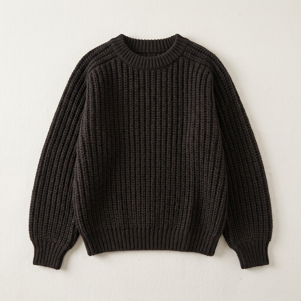 Women’s Crewneck Sweater Chunky Knit Design