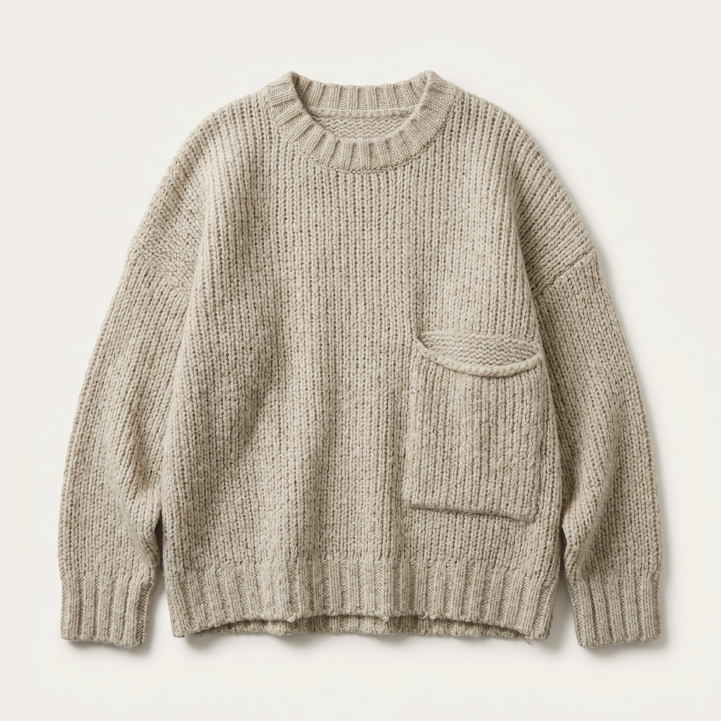 Women’s Crewneck Sweater Front Pocket Detail