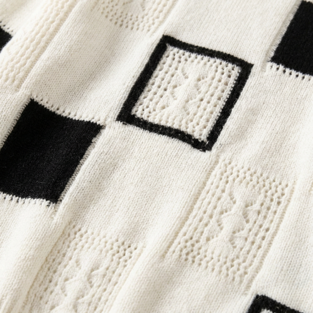 Women’s Crewneck Sweater Patchwork Design