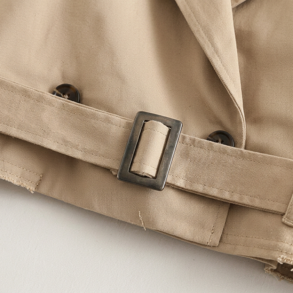 Women’s Cropped Jacket Buckle Belt Design