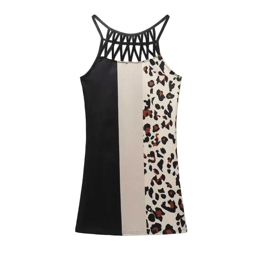 Women's Cutout Cage Neckline Tunic Dress