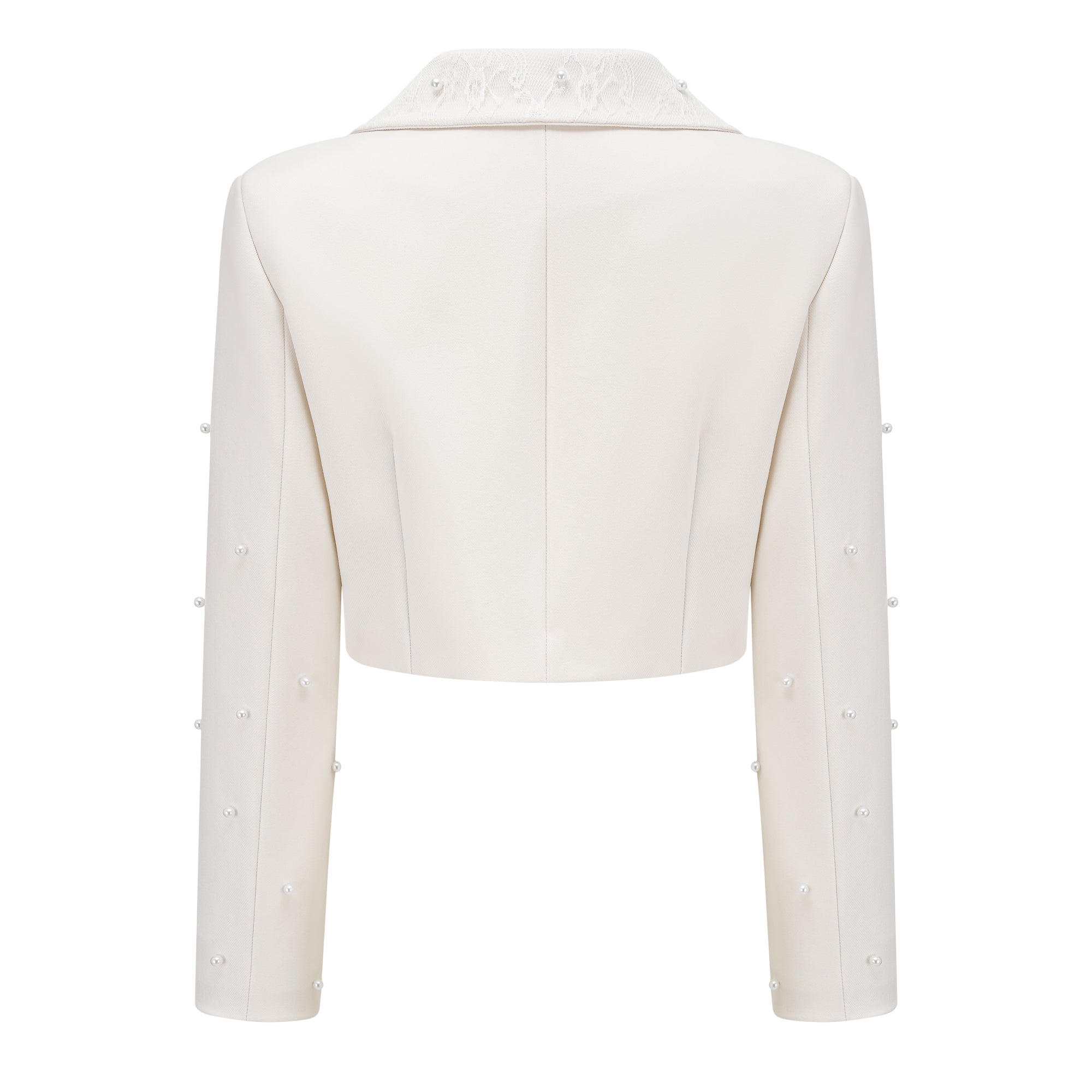 Maja White Faux Pearl Jacket & Pleated Skirt Set 2