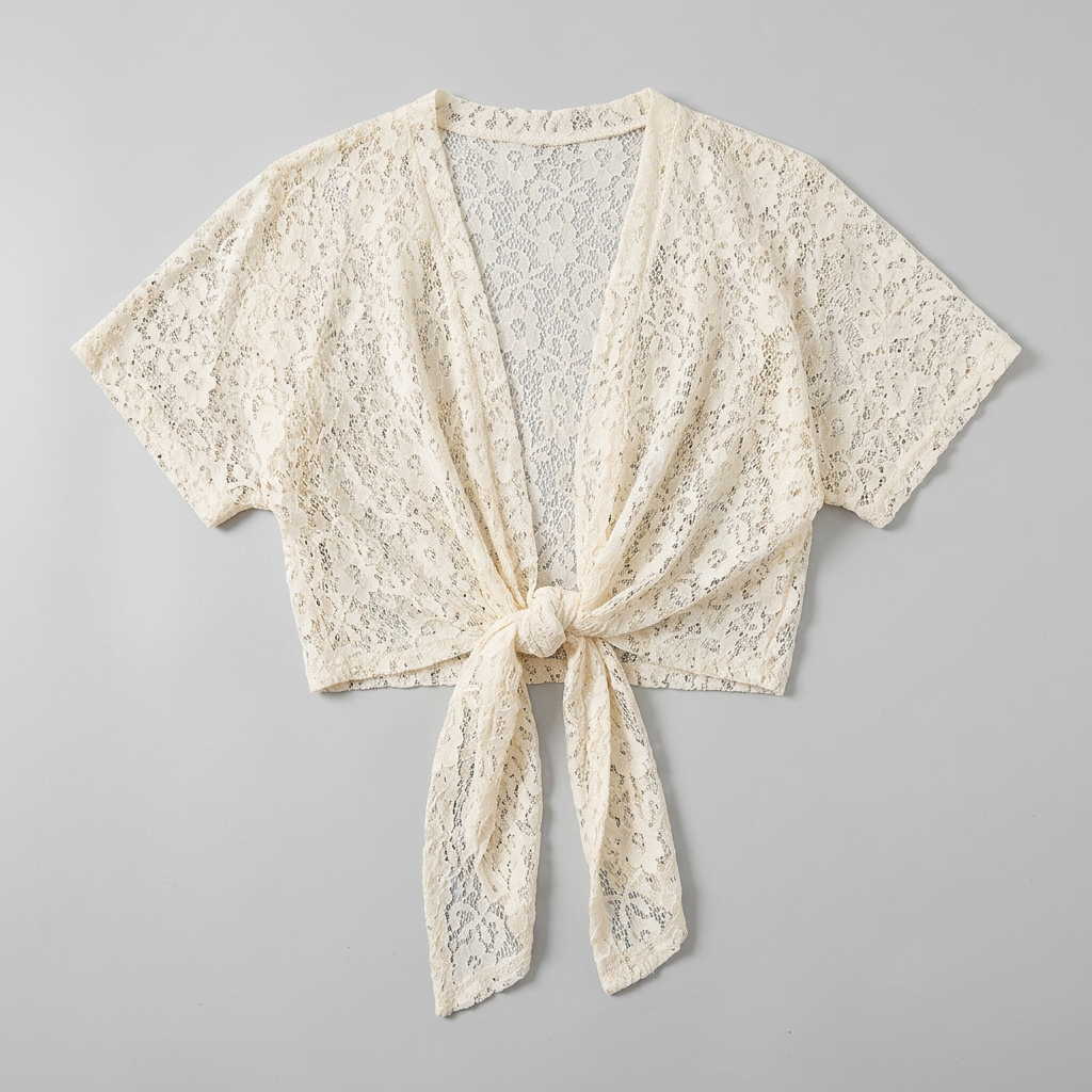 Women's Floral Lace Front-Tie Bolero Shrug