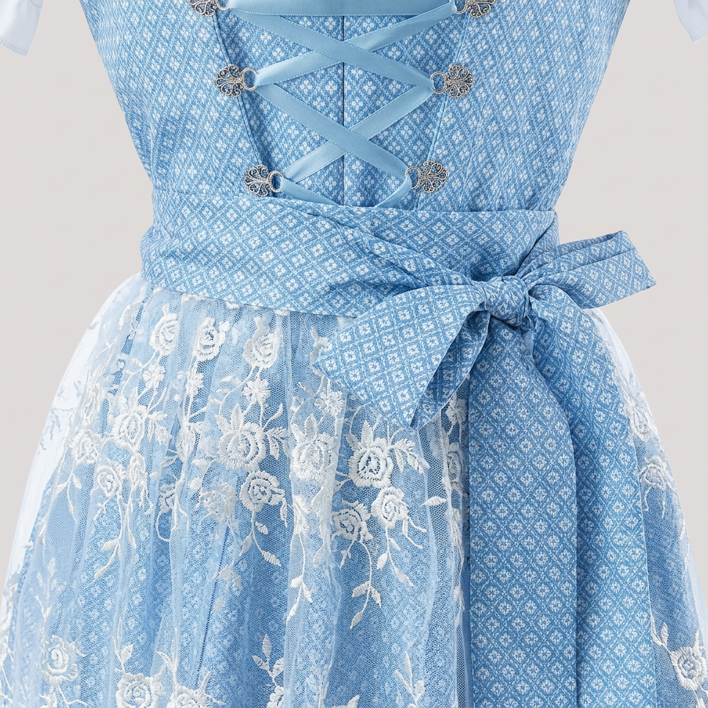 Women's Floral Lace Overlay Dirndl Dress Set