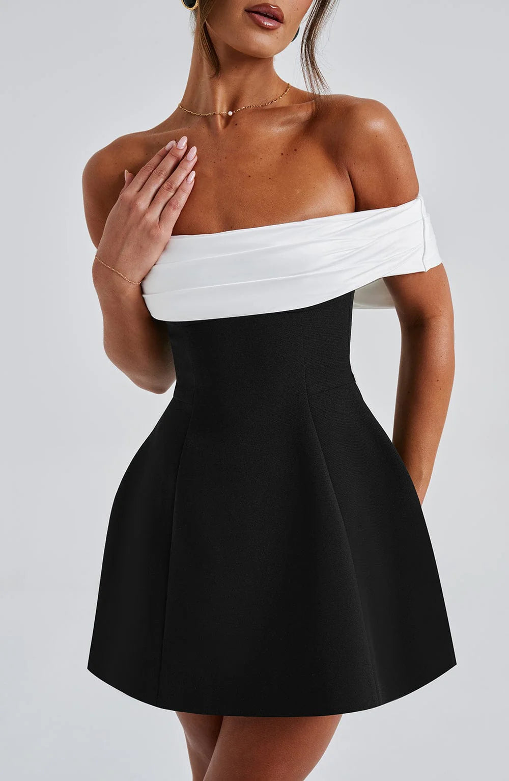 Noir Bloom Evening Party Mini Dress 6