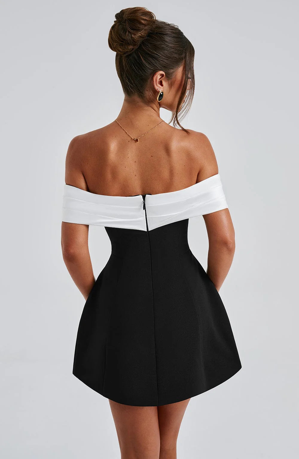 Noir Bloom Evening Party Mini Dress 5