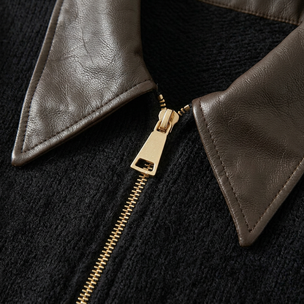 Women’s Front Zip Jacket Pointed Collar Design