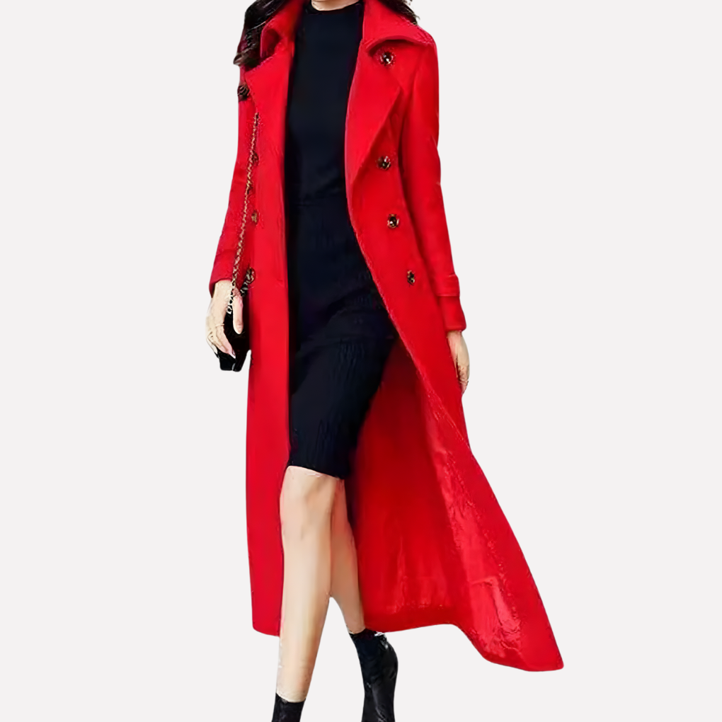 Women’s Long Shawl-Collar Coat with Waist Belt 2