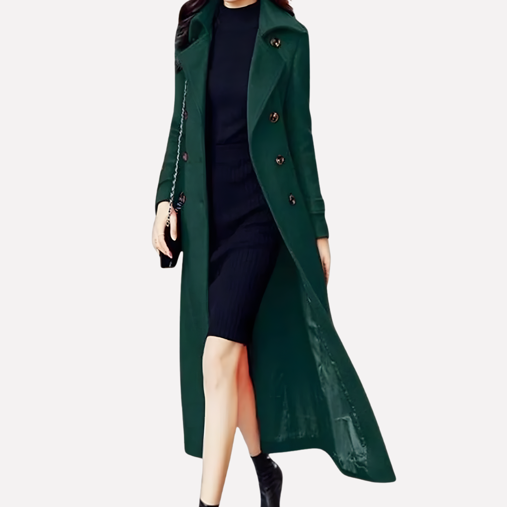 Women’s Long Shawl-Collar Coat with Waist Belt 3