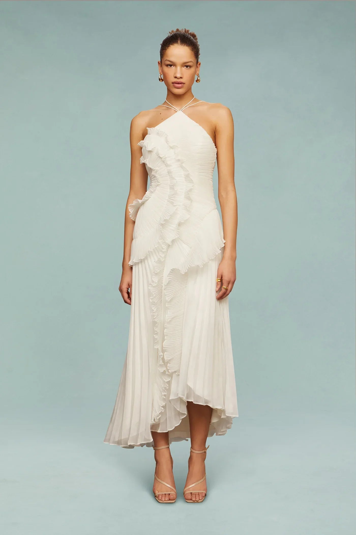 Mia | Elegant Long Sleeve White Maxi Dress for Women 4