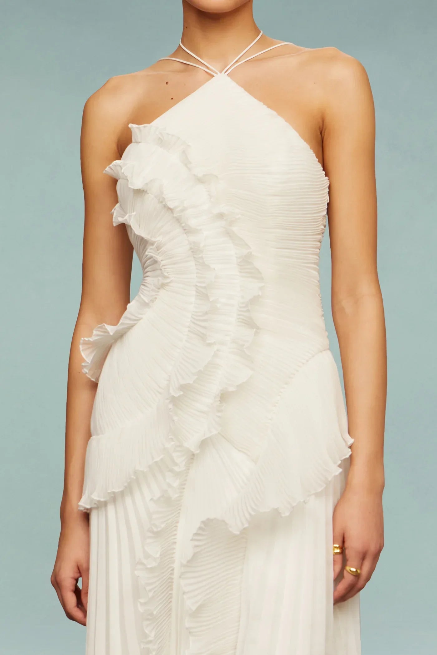 Mia | Elegant Long Sleeve White Maxi Dress for Women 5