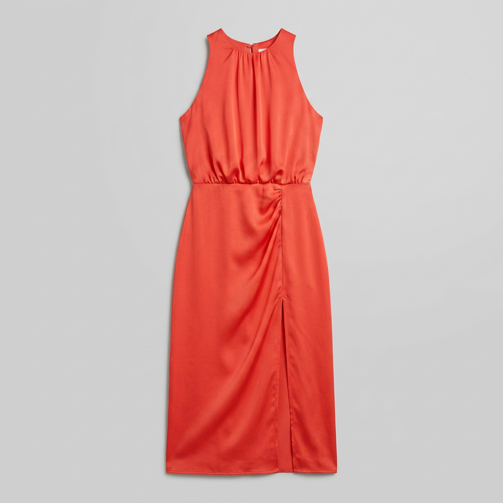 Women's Halter Neck Maxi Dress with Side Slit