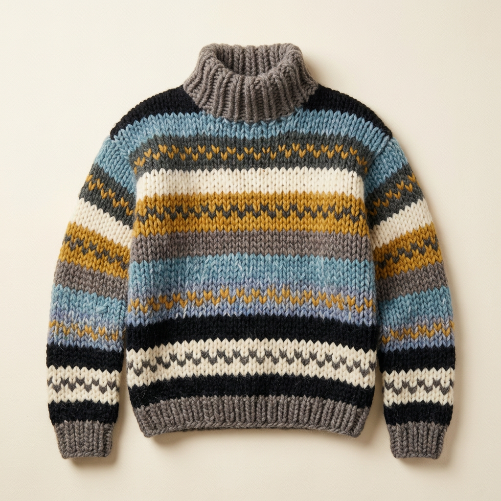 Women’s High Neck Knitwear Fair Isle Pattern