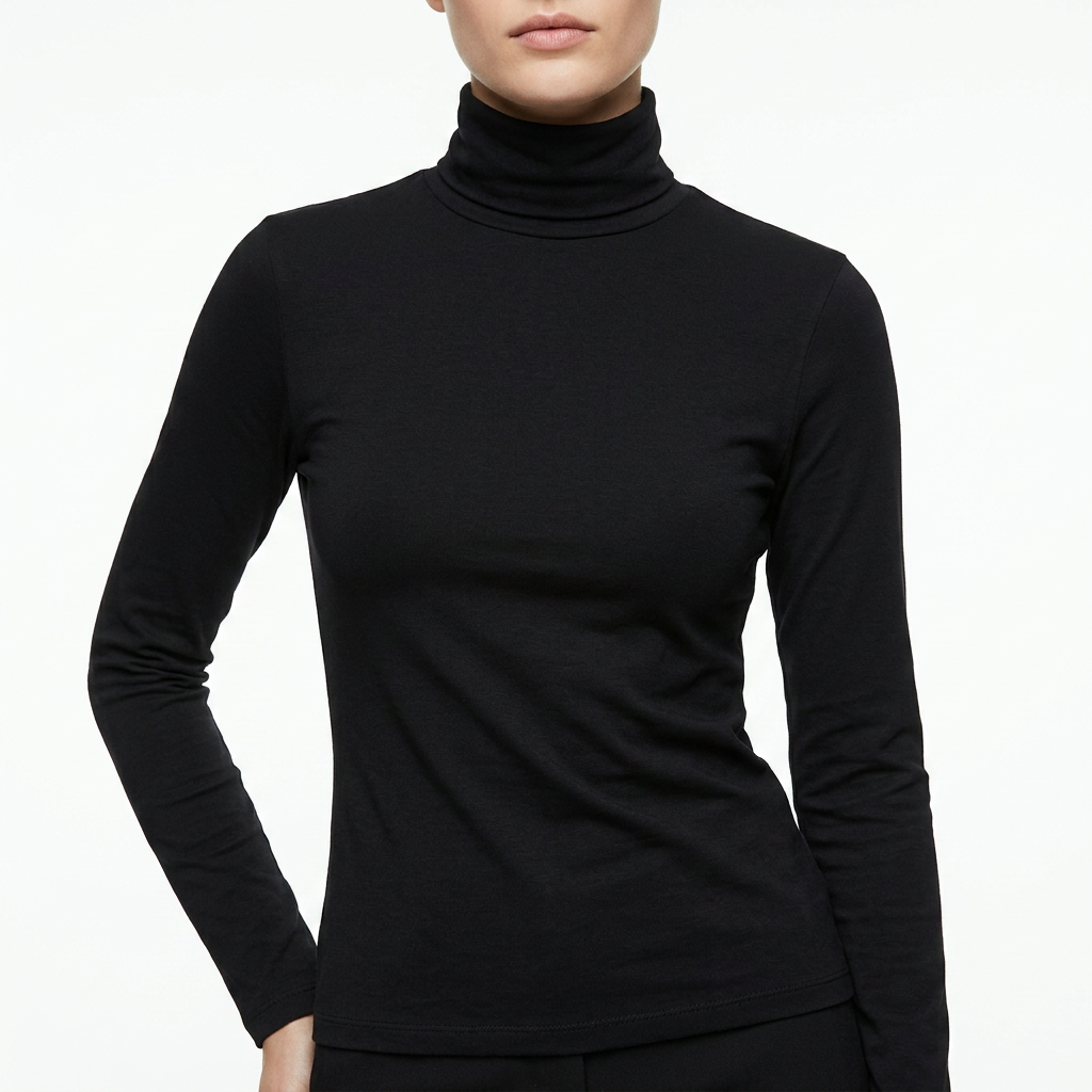 Women's High Neck Turtleneck Long Sleeve Fitted Top