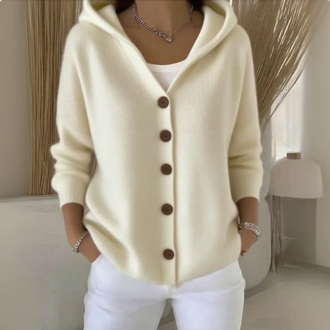 Rosie Women's Knitted Hooded Vest – Warm Straight Cut with a Cashmere Look 1