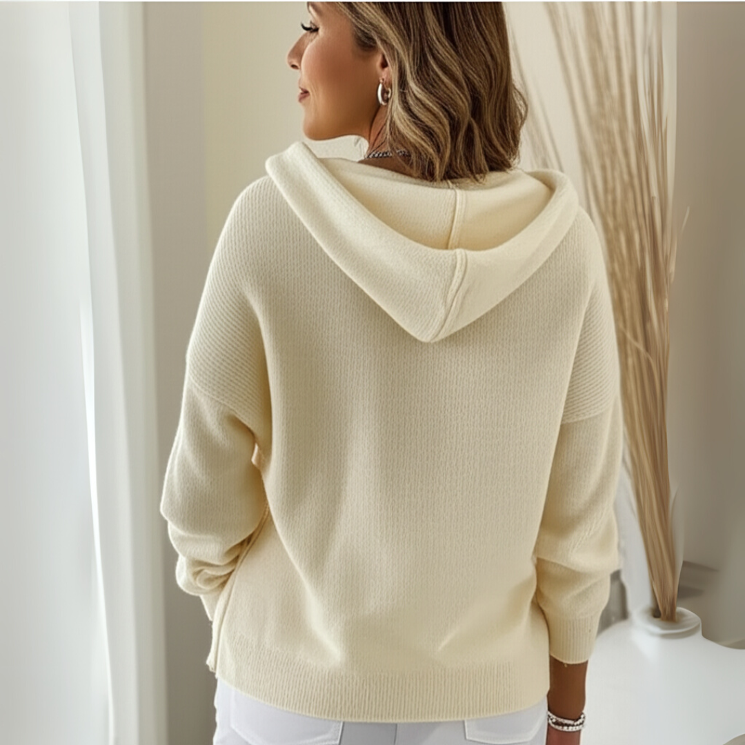 Rosie Women's Knitted Hooded Vest – Warm Straight Cut with a Cashmere Look 2