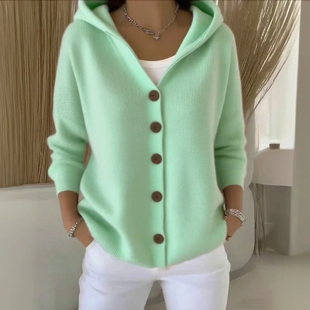 Rosie Women's Knitted Hooded Vest – Warm Straight Cut with a Cashmere Look 4