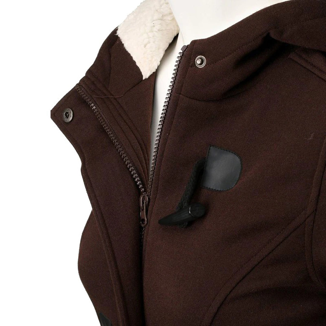 Katalina Women's Long Winter Coat – Elegant, Warm with Integrated Hood & Practical Pockets 8