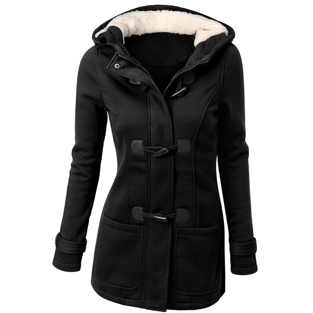 Katalina Women's Long Winter Coat – Elegant, Warm with Integrated Hood & Practical Pockets 1