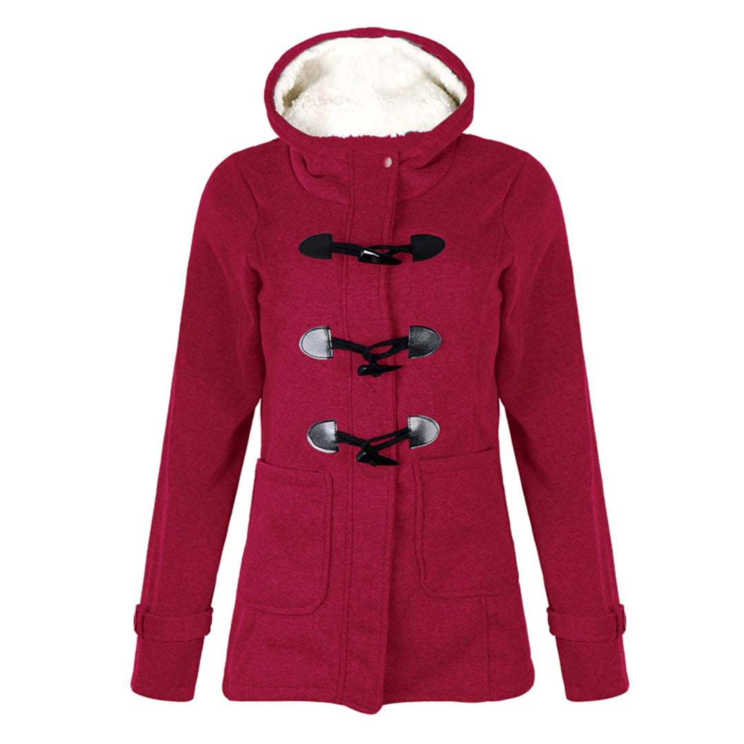 Katalina Women's Long Winter Coat – Elegant, Warm with Integrated Hood & Practical Pockets 3