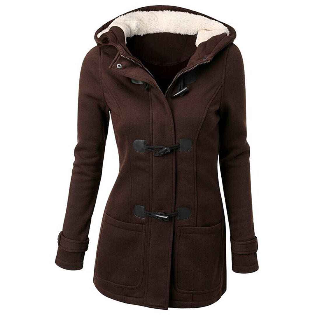 Katalina Women's Long Winter Coat – Elegant, Warm with Integrated Hood & Practical Pockets 4