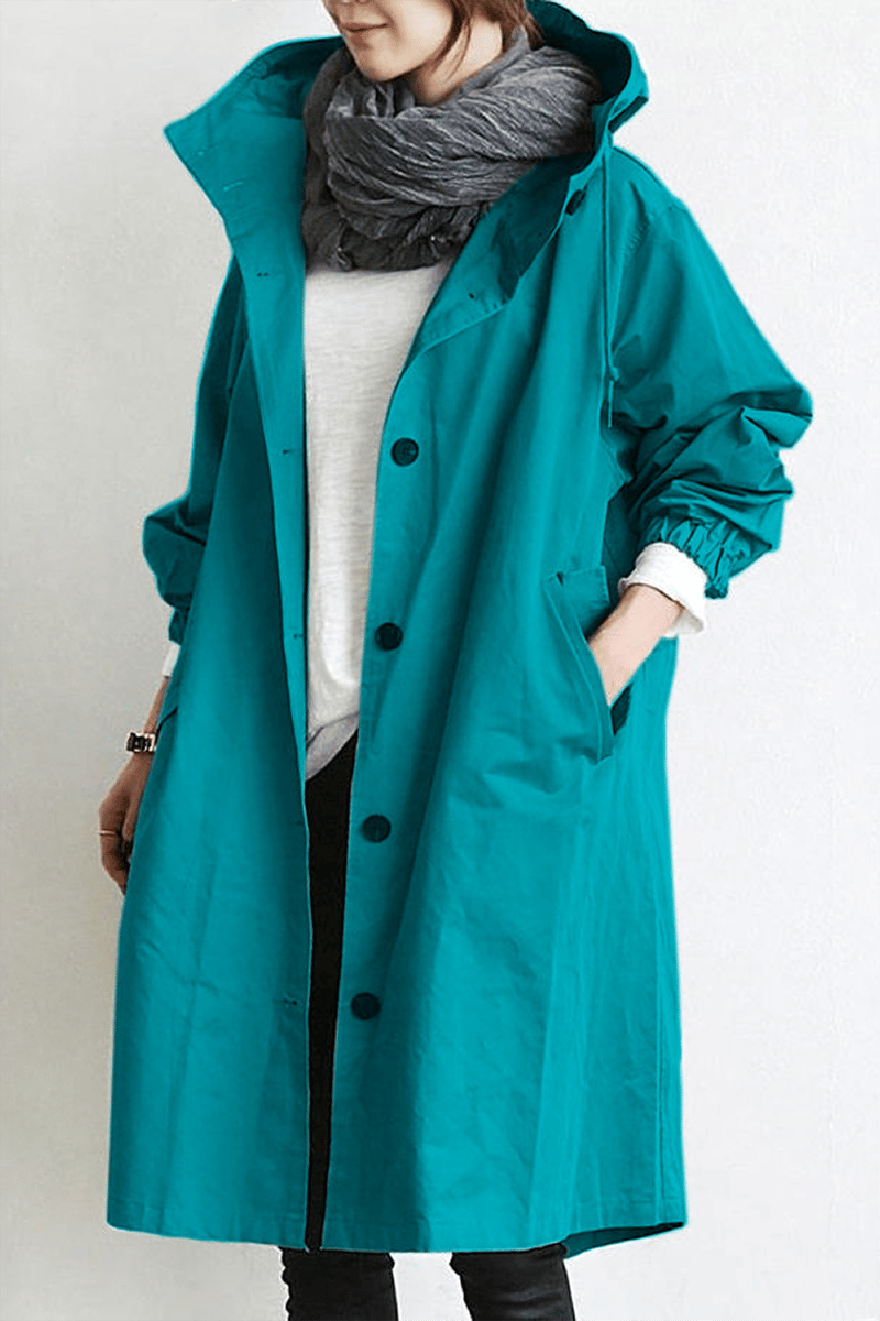 Women's Hooded Waterproof Rain Trench Coat - Lightweight, Stylish 6