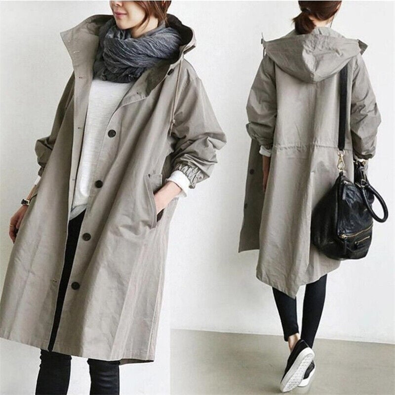 Women's Hooded Waterproof Rain Trench Coat - Lightweight, Stylish 8
