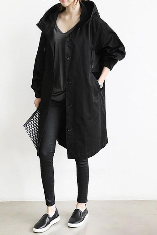 Women's Hooded Waterproof Rain Trench Coat - Lightweight, Stylish 1