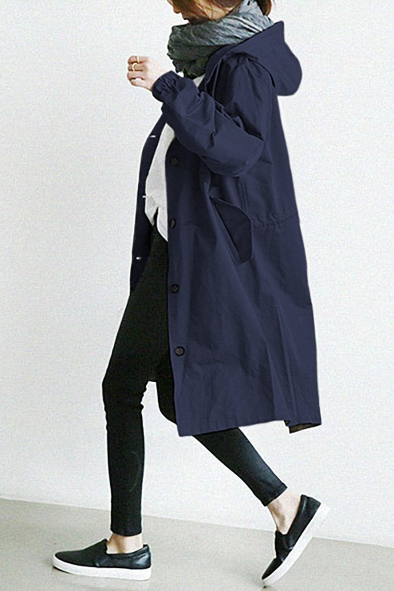 Women's Hooded Waterproof Rain Trench Coat - Lightweight, Stylish 3