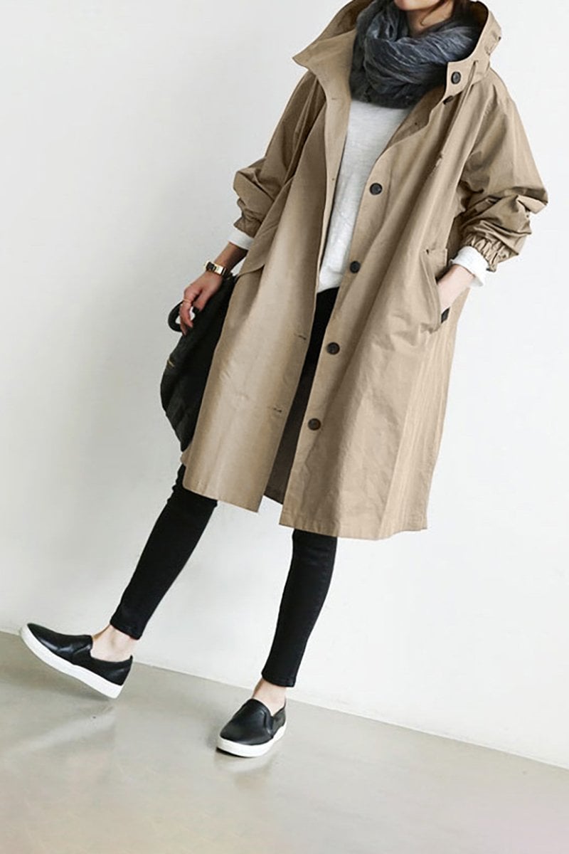 Women's Hooded Waterproof Rain Trench Coat - Lightweight, Stylish 4