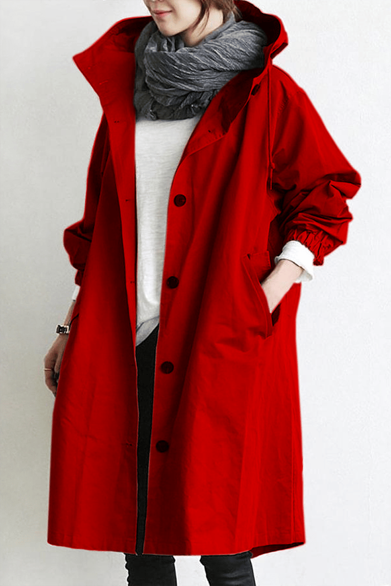 Women's Hooded Waterproof Rain Trench Coat - Lightweight, Stylish 5
