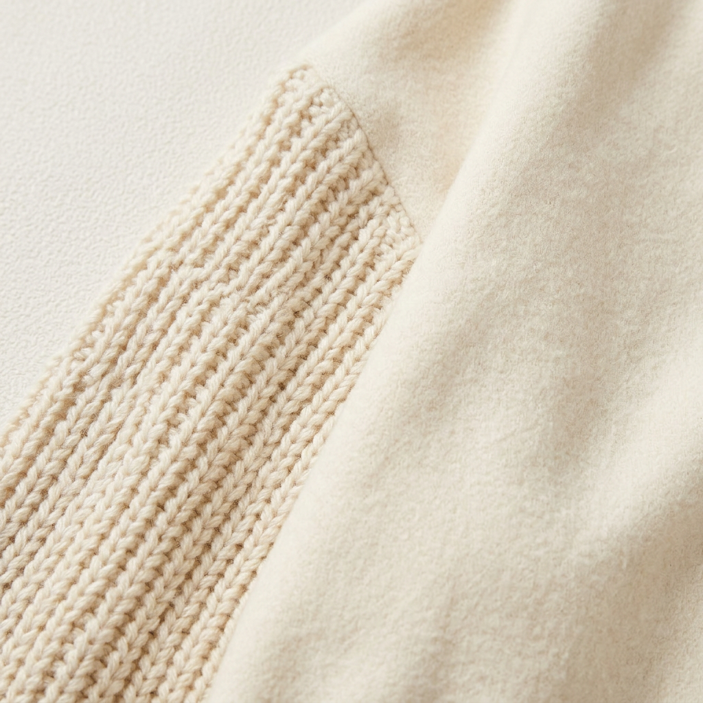 Women’s Hooded Patchwork Coat Front Zipper Knit Sleeves