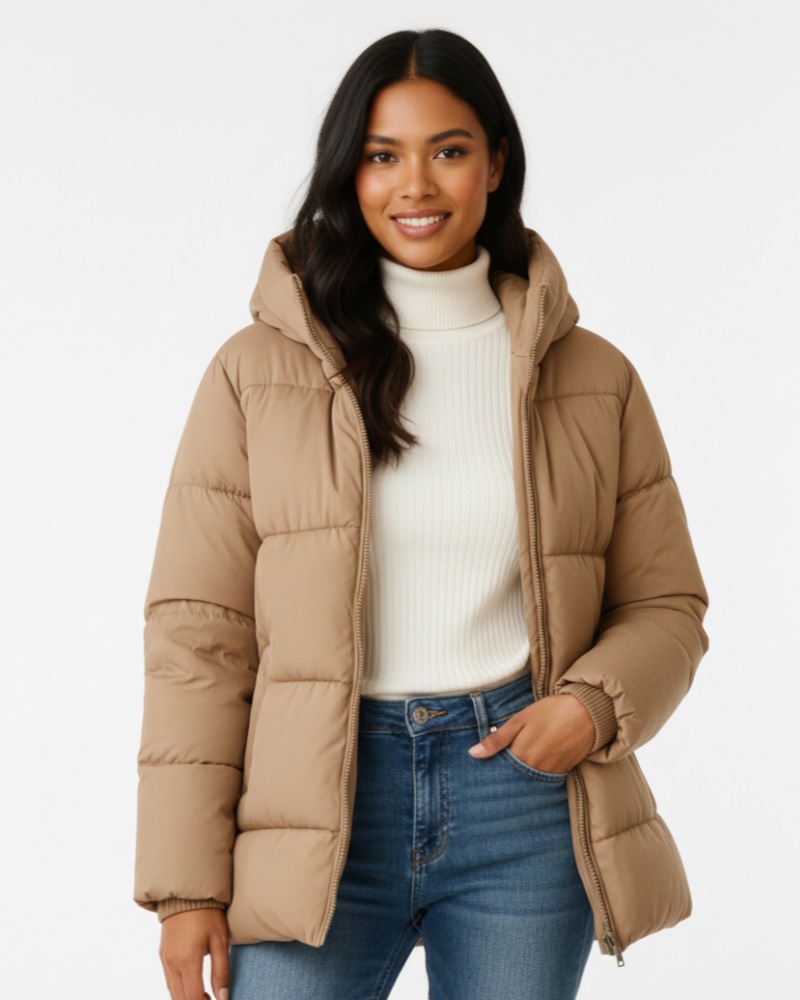 Zahra Women's Puffer Jacket with Hood – Lightweight and Warm Quilted Coat 3