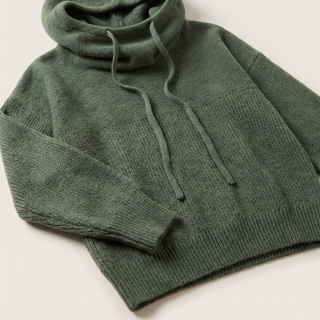 Women’s Hoodie Funnel Neck Attached Hood Design