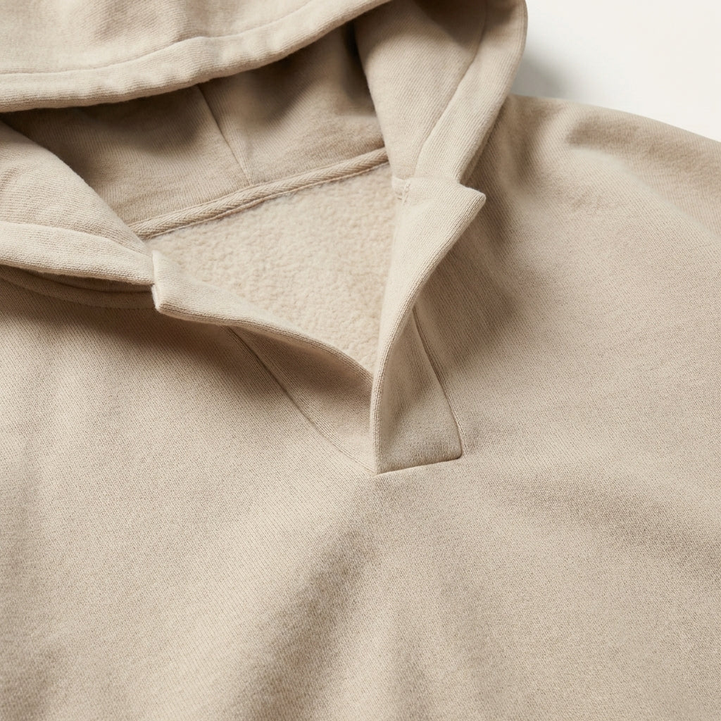 Women’s Hoodie Open Notch Neckline Attached Hood Design