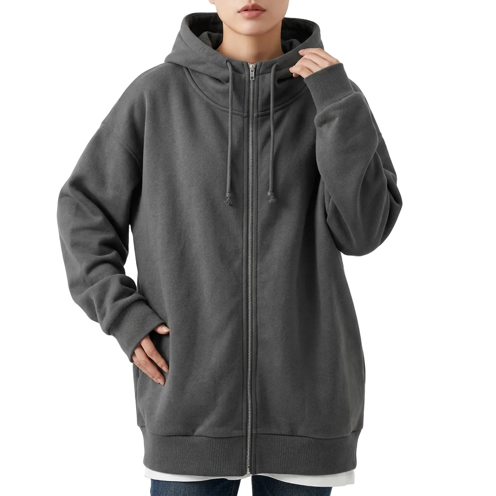 Women’s Hoodie Oversized Longline Fit and Side Pockets