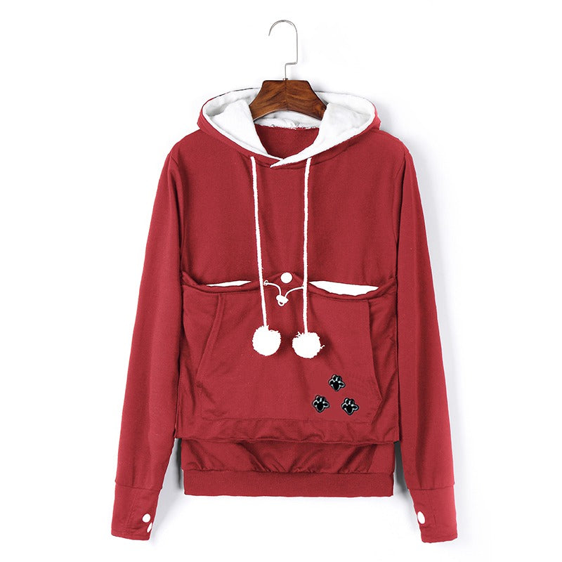 Comfortable Hoodie with Cat Pouch - CozyPurr 1