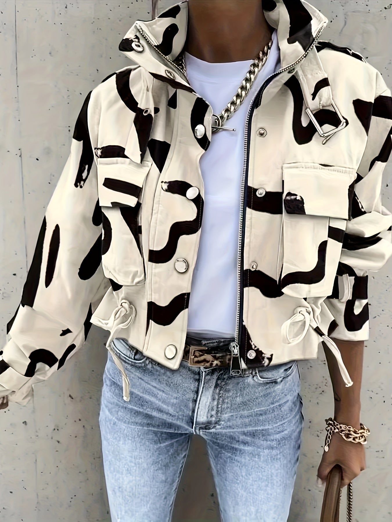 Elegante Jacke mit Stehkragen für Damen 0